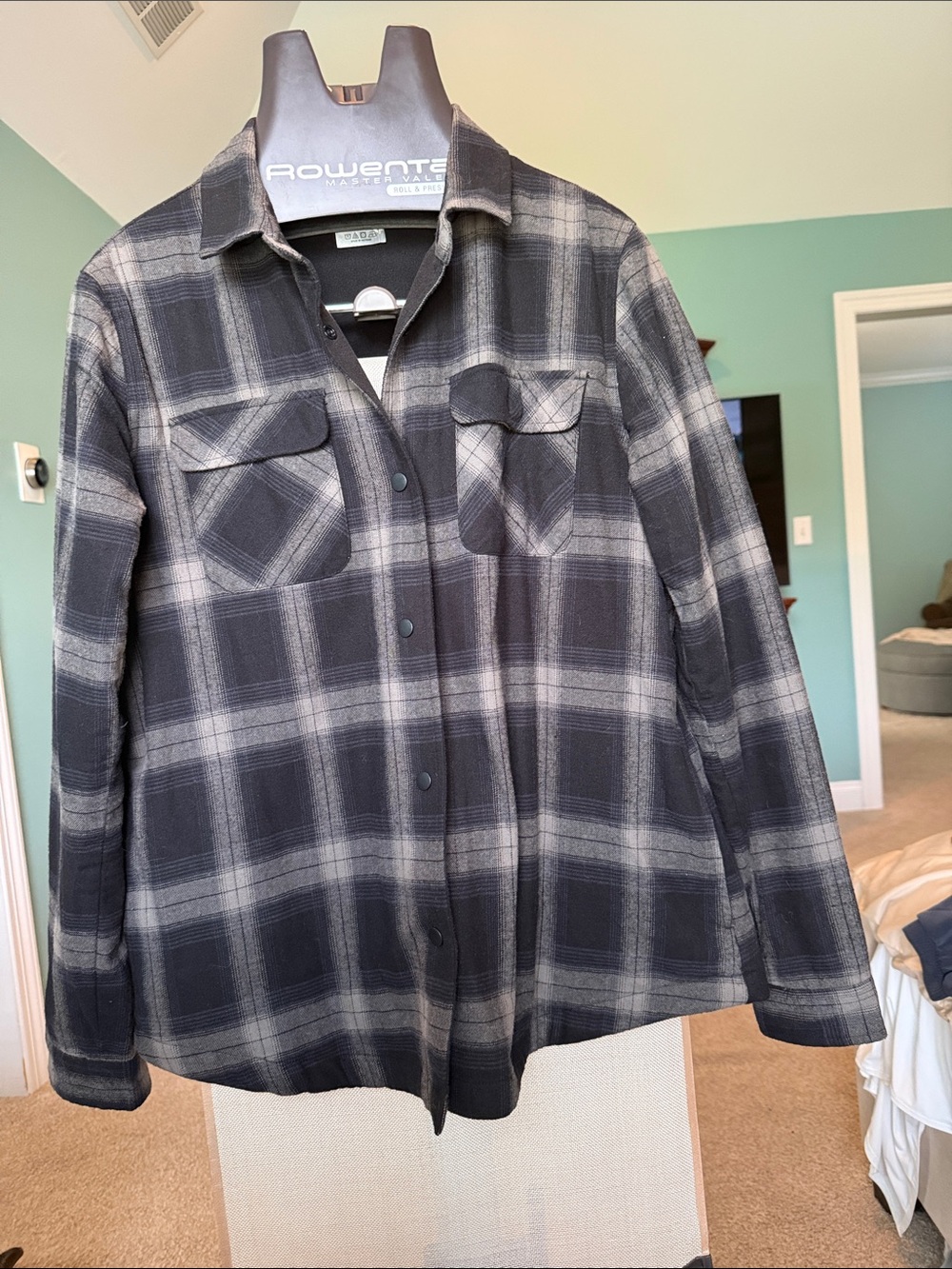 Zyia Plaid Snap-Up Shirt Jacket sz L